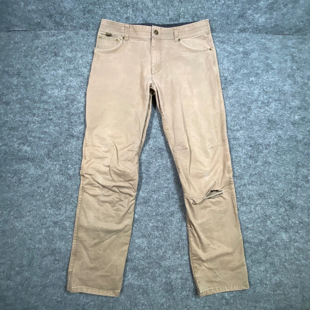 KUHL Rydr Mens 36x36 Tan Khaki Articulated Knee Workwear Hiking Pants Distressed